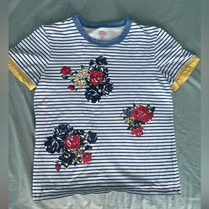 Tory Burch striped shirt with flower appliqué